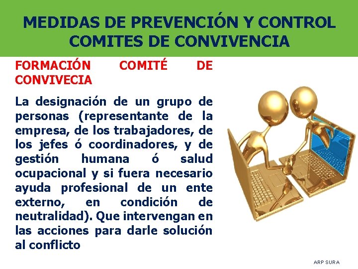 MEDIDAS DE PREVENCIÓN Y CONTROL COMITES DE CONVIVENCIA FORMACIÓN CONVIVECIA COMITÉ DE La designación