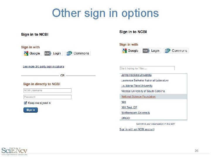 Other sign in options 26 