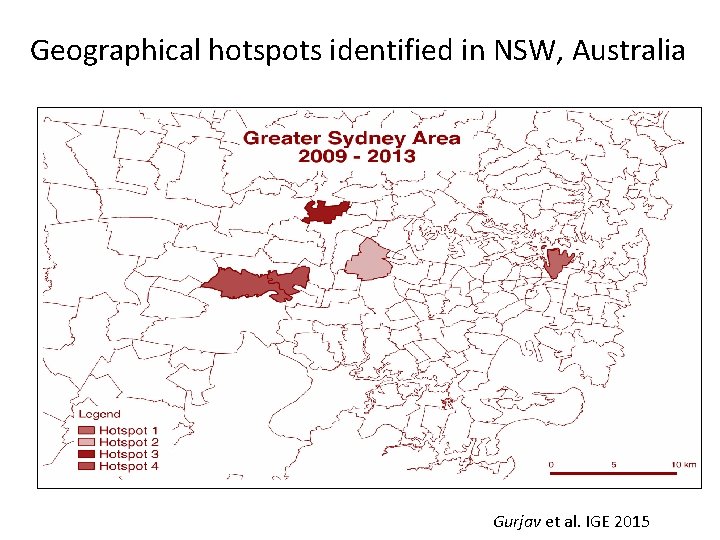 Geographical hotspots identified in NSW, Australia Gurjav et al. IGE 2015 