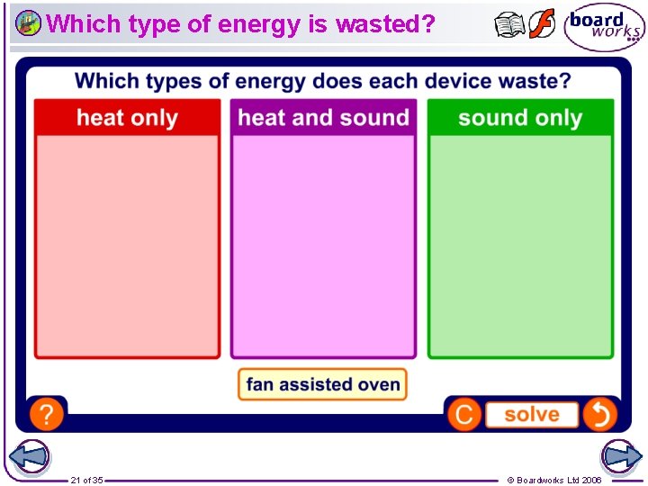 Which type of energy is wasted? 21 of 35 © Boardworks Ltd 2006 