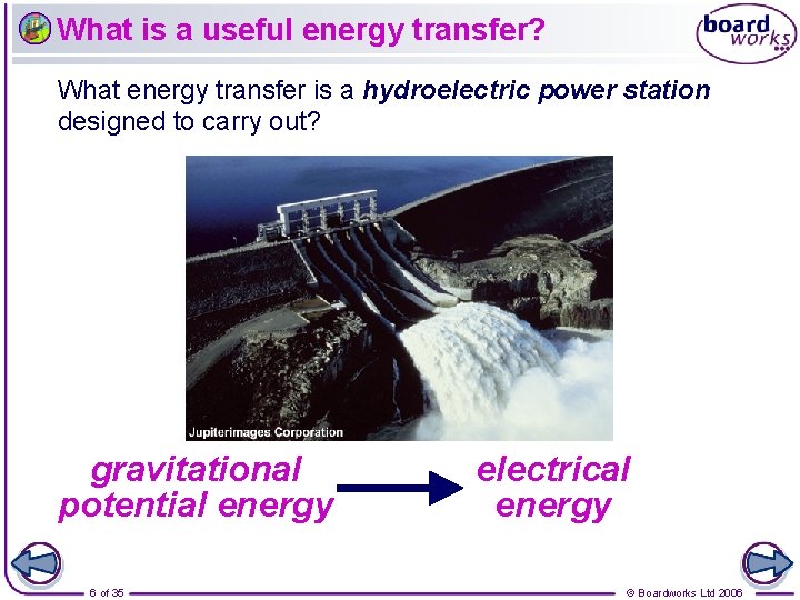 What is a useful energy transfer? What energy transfer is a hydroelectric power station