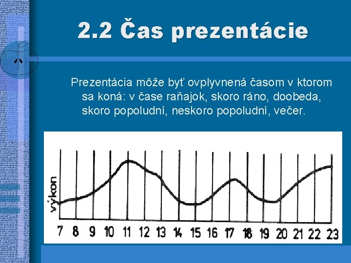 2. 2 Čas prezentácie Prezentácia môže byť ovplyvnená časom v ktorom sa koná: v