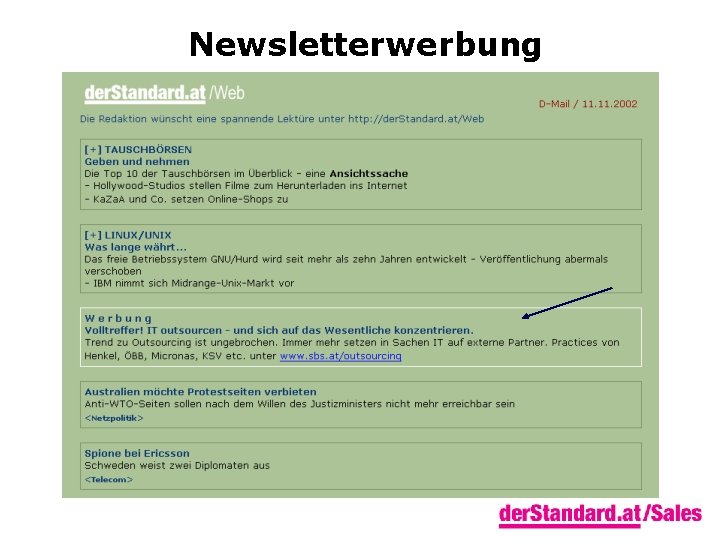 Newsletterwerbung 