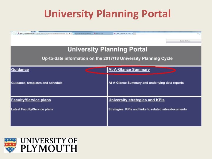 University Planning Portal 