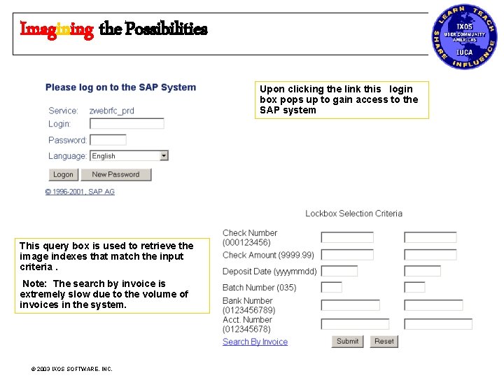 Imagining the Possibilities Upon clicking the link this login box pops up to gain
