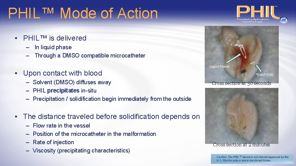 PHIL™ Mode of Action • PHIL™ is delivered – In liquid phase – Through