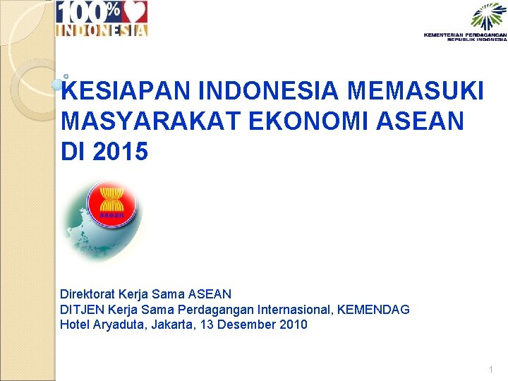 Kesiapan Indonesia Memasuki Masyarakat Ekonomi Asean Di 2015