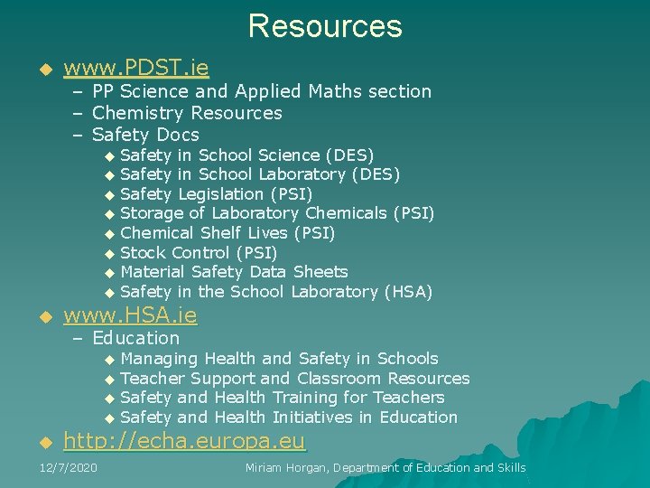 Resources u www. PDST. ie – – – PP Science and Applied Maths section