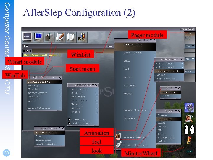 Computer Center, CS, NCTU After. Step Configuration (2) Pager module Win. List Wharf module