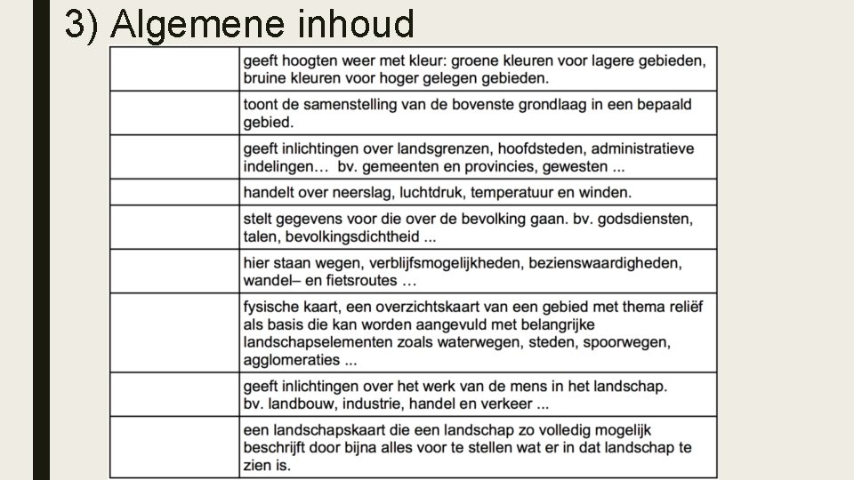 3) Algemene inhoud 