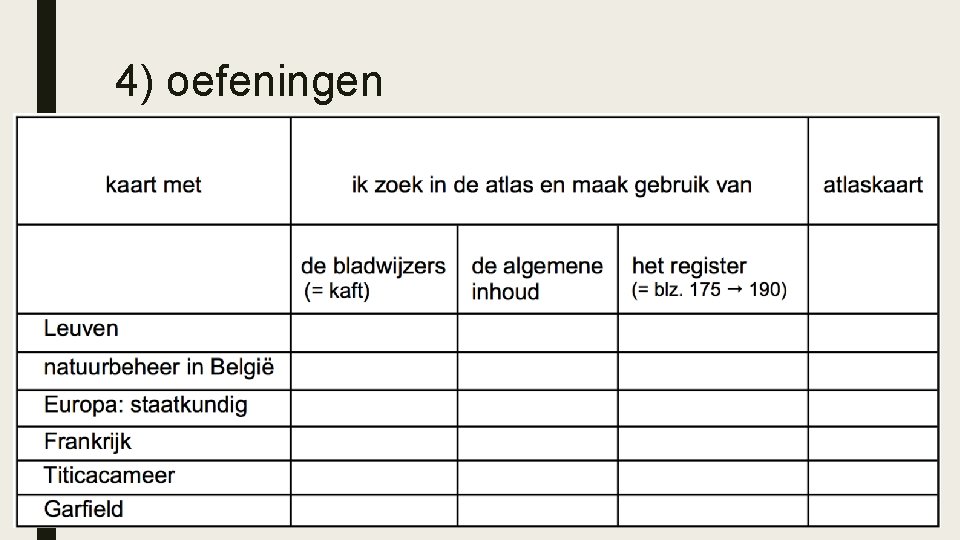 4) oefeningen 