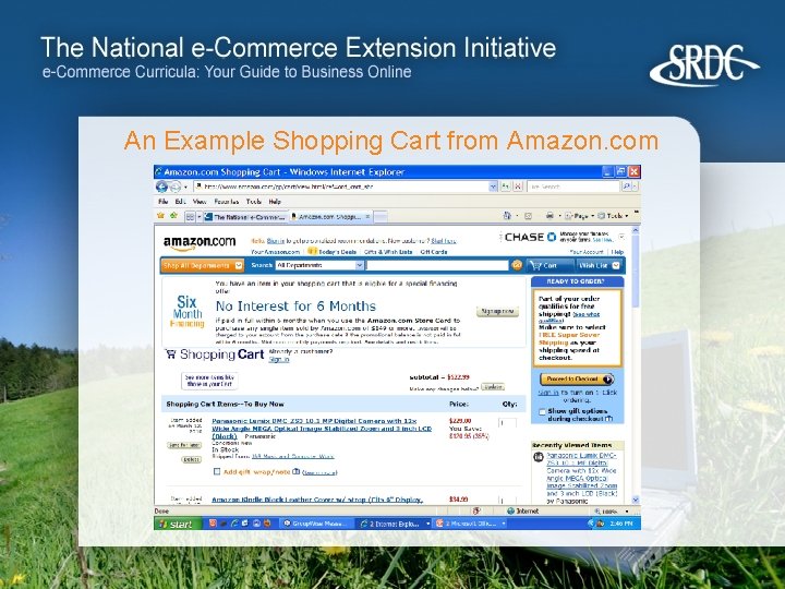 An Example Shopping Cart from Amazon. com 