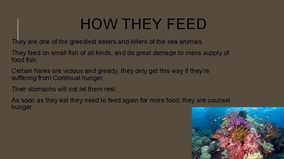 HOW THEY FEED They are one of the greediest eaters and killers of the