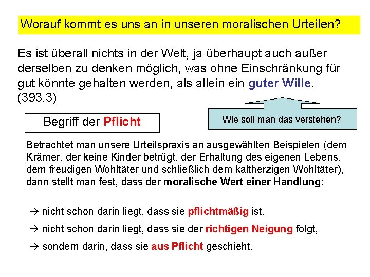 Worauf kommt es uns an in unseren moralischen Urteilen? Es ist überall nichts in