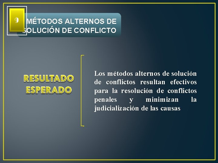  MÉTODOS ALTERNOS DE SOLUCIÓN DE CONFLICTO Los métodos alternos de solución de conflictos