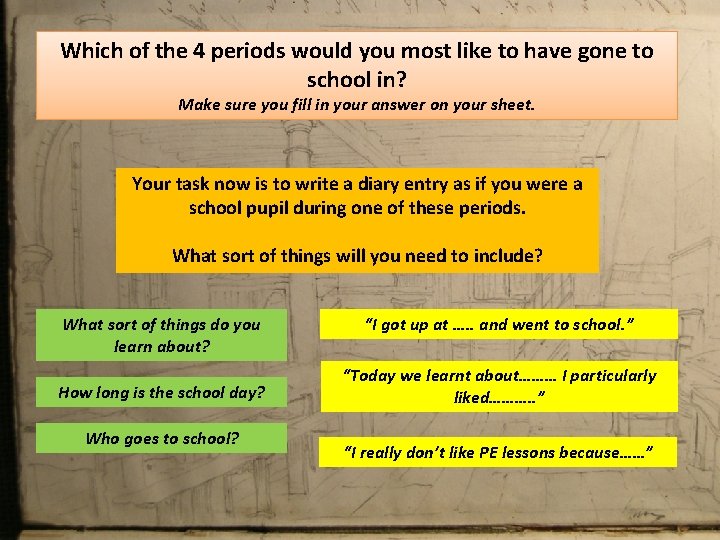 Which of the 4 periods would you most like to have gone to school