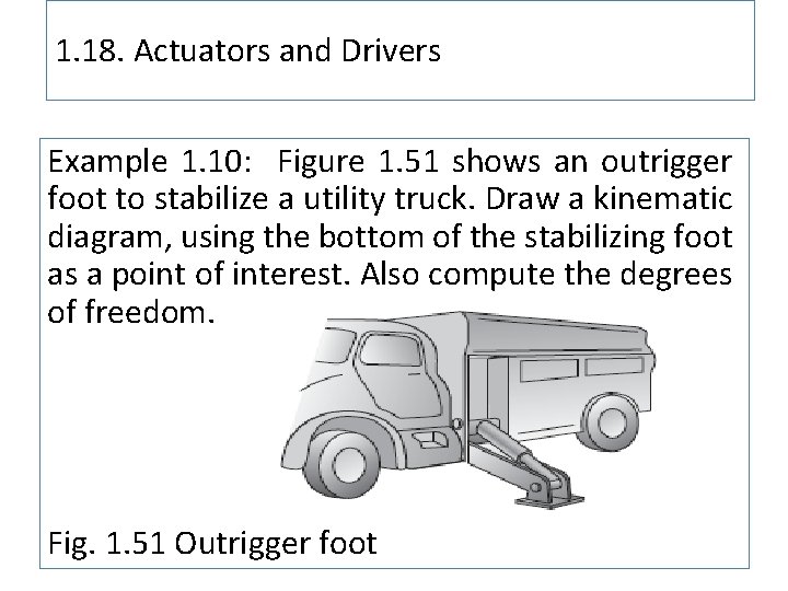 1. 18. Actuators and Drivers Example 1. 10: Figure 1. 51 shows an outrigger