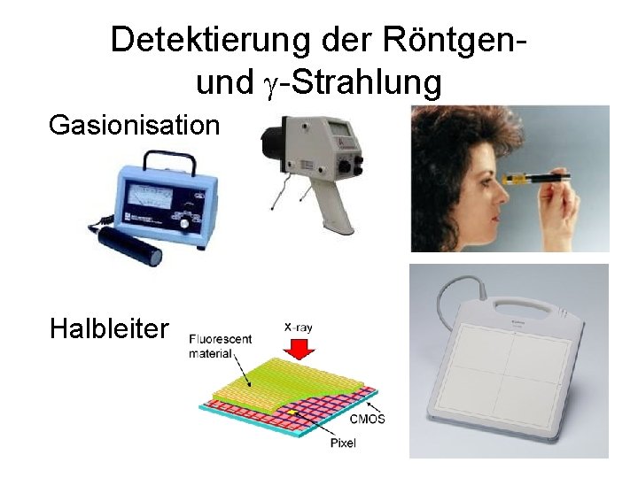 Detektierung der Röntgenund g-Strahlung Gasionisation Halbleiter 