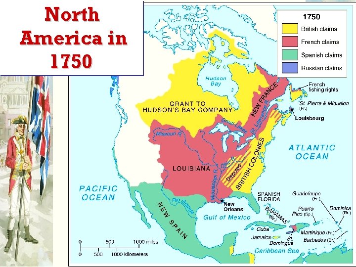 North America in 1750 