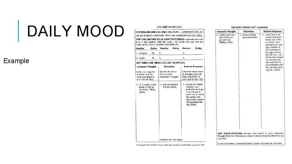 DAILY MOOD LOG Example 