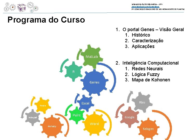 Laboratório de Bioinformática – UFV www. facebook. com/Genes. News 9º. CONGRESSO BRASILEIRO DE MELHORAMENTO