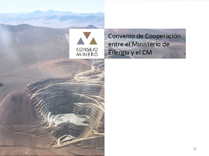 Convenio de Cooperación entre el Ministerio de Energía y el CM 18 
