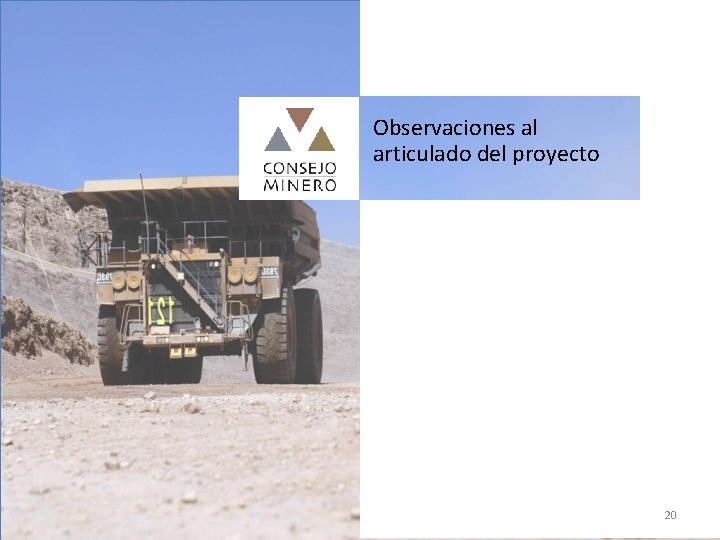 Observaciones al articulado del proyecto 20 