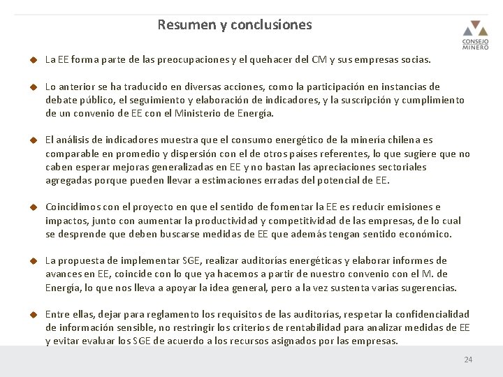 Resumen y conclusiones u La EE forma parte de las preocupaciones y el quehacer