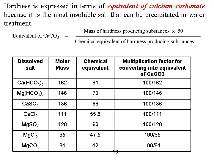 Hardness is expressed in terms of equivalent of calcium carbonate because it is the