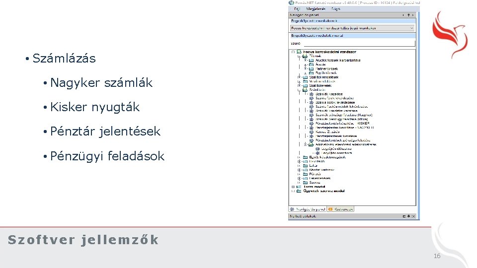  • Számlázás • Nagyker számlák • Kisker nyugták • Pénztár jelentések • Pénzügyi