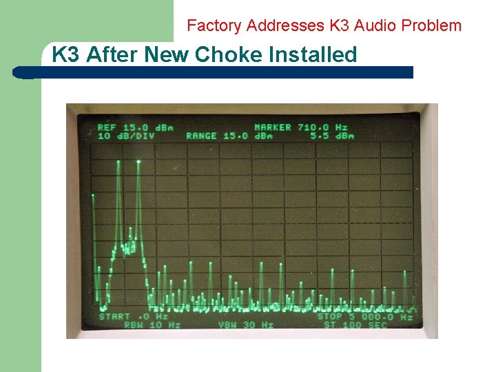 Factory Addresses K 3 Audio Problem K 3 After New Choke Installed 