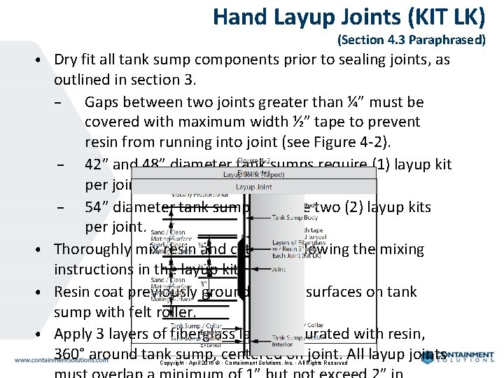 Hand Layup Joints (KIT LK) (Section 4. 3 Paraphrased) • Dry fit all tank