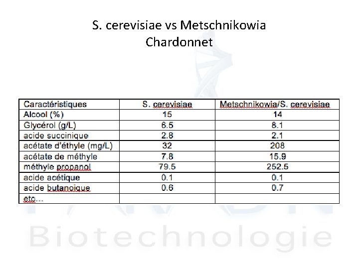 S. cerevisiae vs Metschnikowia Chardonnet 