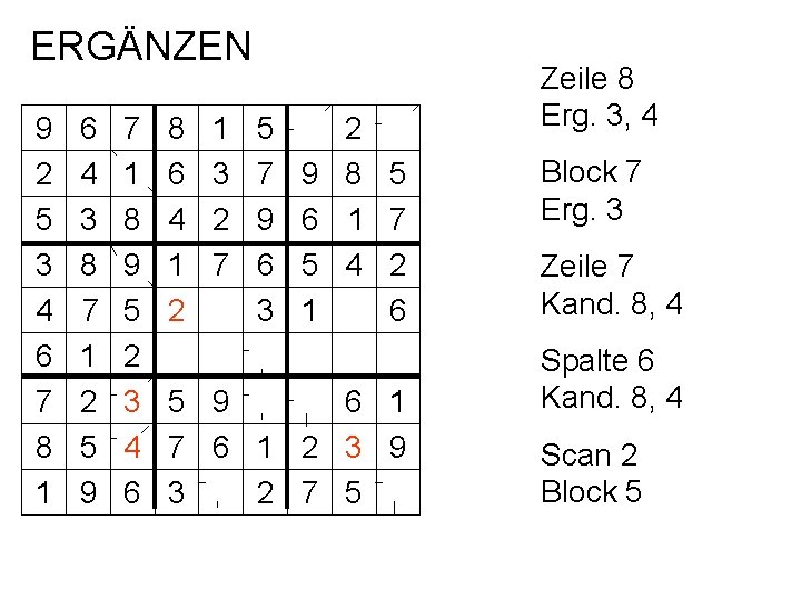 ERGÄNZEN 9 2 5 3 4 6 7 8 1 6 4 3 8