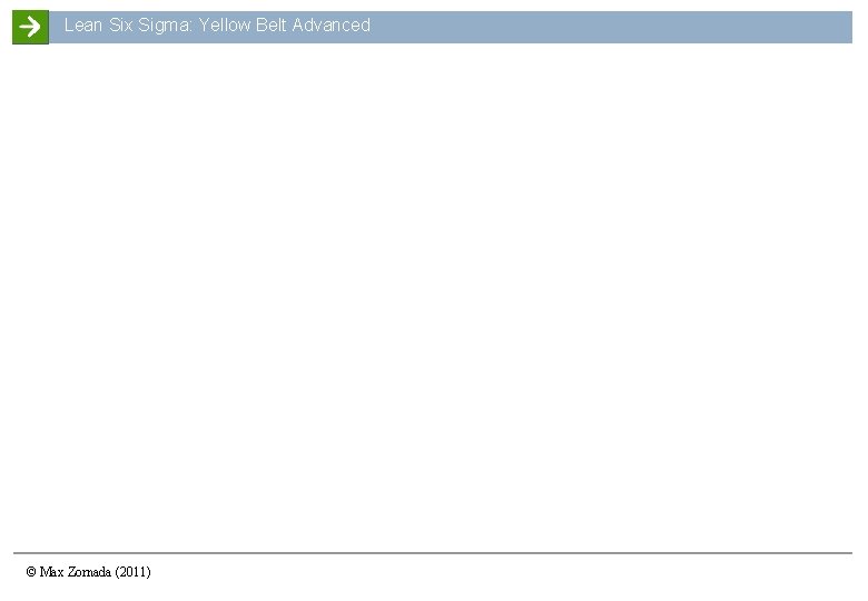 Lean Six Sigma: Yellow Belt Advanced © Max Zornada (2011) 