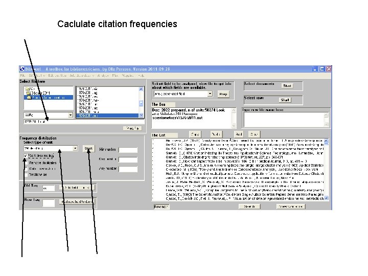 Caclulate citation frequencies 