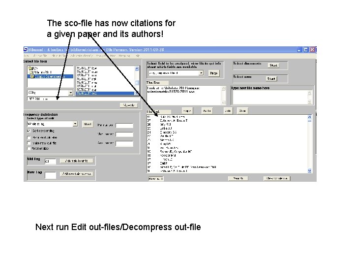 The sco-file has now citations for a given paper and its authors! Next run