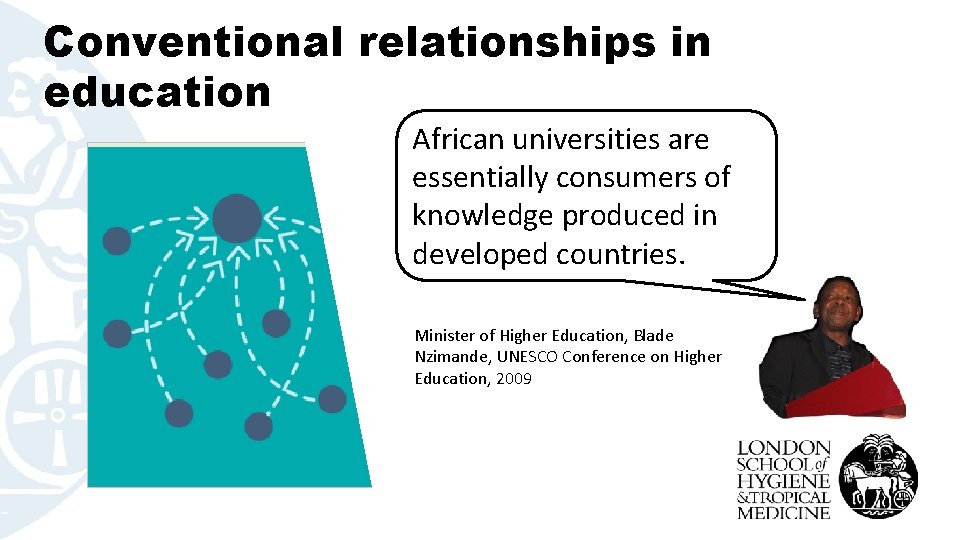 Conventional relationships in education African universities are essentially consumers of knowledge produced in developed