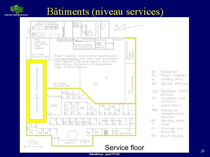 Université Claude Bernard Lyon 1 Bâtiments (niveau services) Hadronthérapie : projet ETOILE 29 