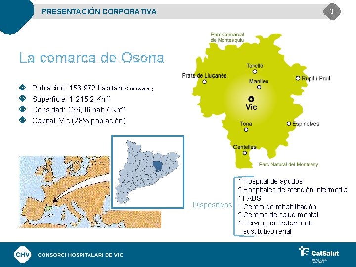 PRESENTACIÓN CORPORATIVA 3 La comarca de Osona Población: 156. 972 habitants (RCA 2017) Superficie: