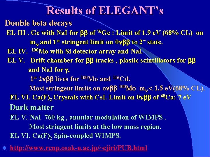 Results of ELEGANT’s Double beta decays EL III. Ge with Na. I for bb