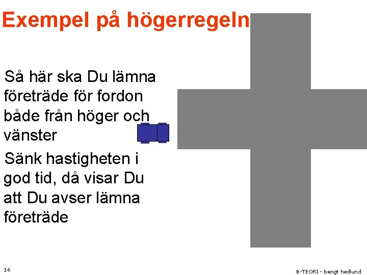 Exempel på högerregeln Så här ska Du lämna företräde för fordon både från höger