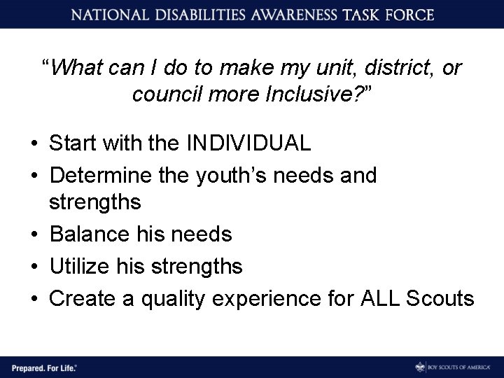 “What can I do to make my unit, district, or council more Inclusive? ”