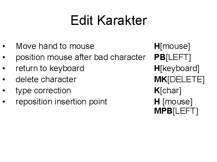 Edit Karakter • • • Move hand to mouse position mouse after bad character
