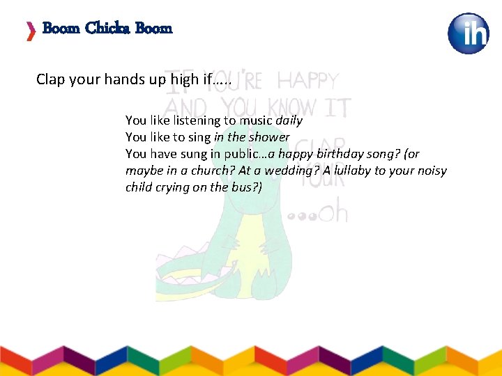 Boom Chicka Boom Clap your hands up high if…. . You like listening to