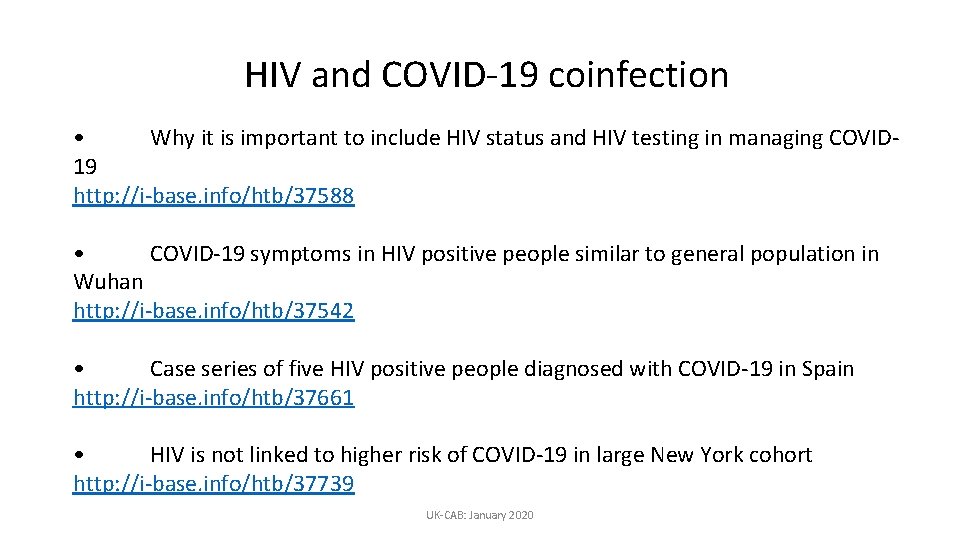 HIV and COVID-19 coinfection • Why it is important to include HIV status and