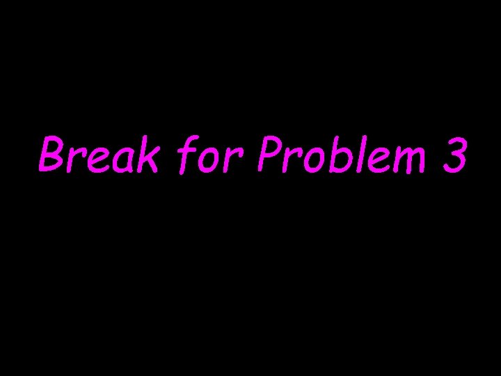 Break for Problem 3 