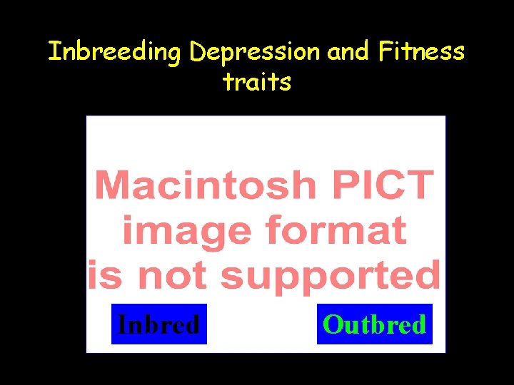 Inbreeding Depression and Fitness traits Inbred Outbred 