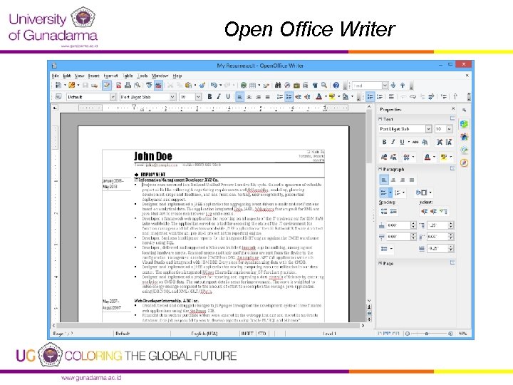 Open Office Writer 