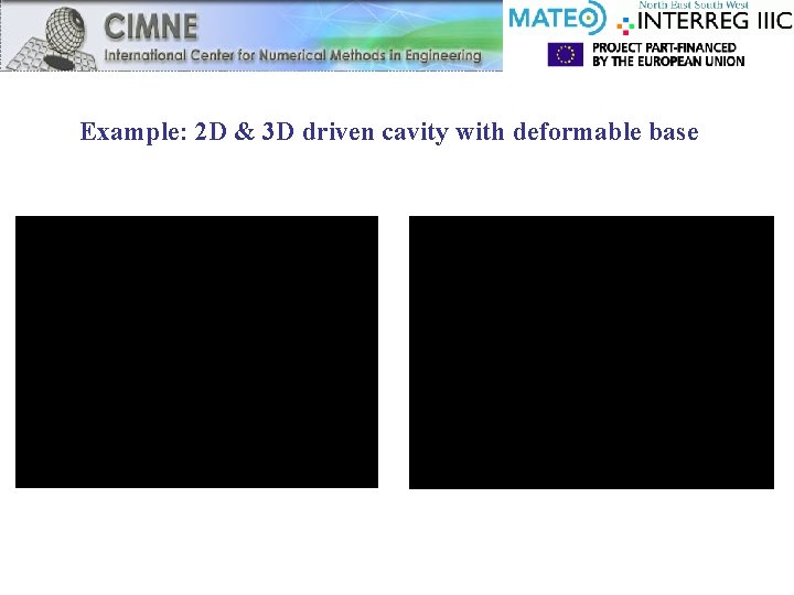 Example: 2 D & 3 D driven cavity with deformable base 